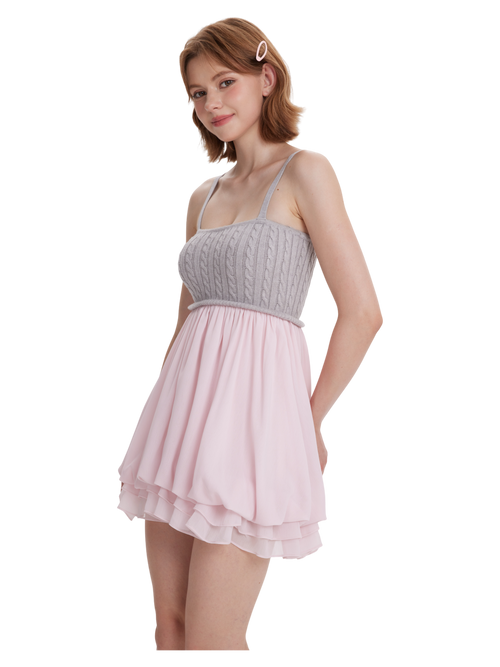 Lovergirl cable knit chiffon babydoll dress by Angel Ruche, photo 12