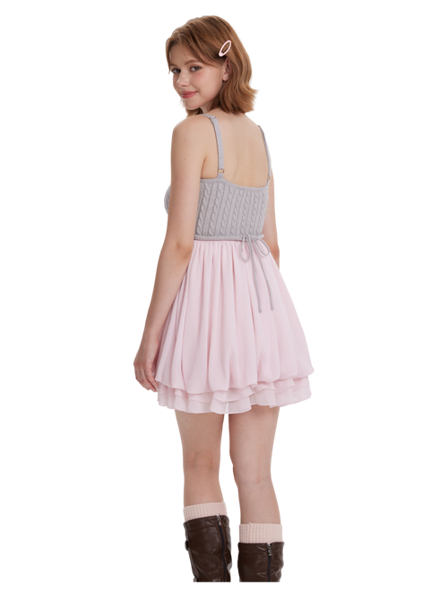 Lovergirl cable knit chiffon babydoll dress by Angel Ruche, photo 14