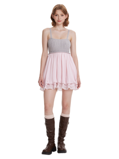 Lovergirl cable knit chiffon babydoll dress by Angel Ruche, photo 11