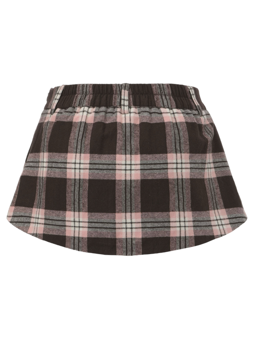 Blair preppy plaid mini skirt in brown by Angel Ruche, photo 8