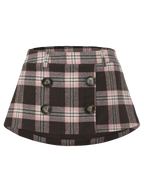 Blair preppy plaid pleated mini skirt in brown, preppy coquette style by Angel Ruche