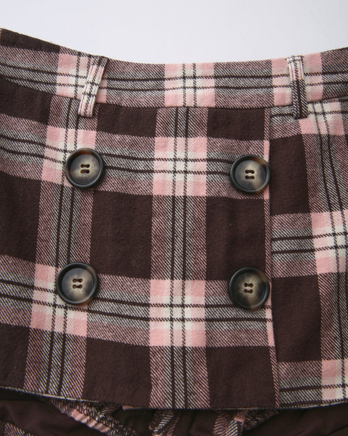 Blair preppy plaid mini skirt in brown by Angel Ruche, photo 10