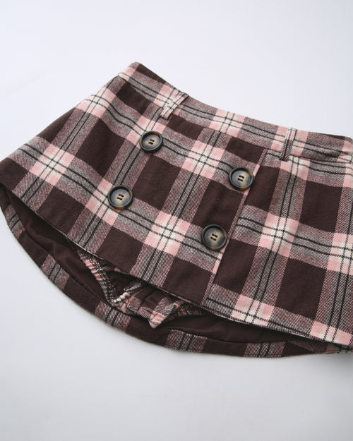 Blair preppy plaid mini skirt in brown by Angel Ruche, photo 9