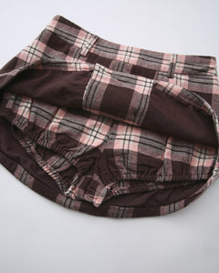 Blair preppy plaid mini skirt in brown by Angel Ruche, photo 12