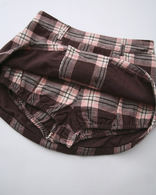 Blair preppy plaid mini skirt in brown by Angel Ruche, photo 12