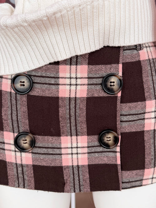 Blair preppy plaid mini skirt in brown by Angel Ruche, photo 21