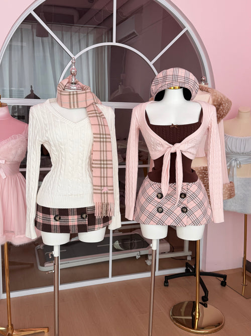 Blair preppy plaid mini skirt in pink by Angel Ruche, photo 6