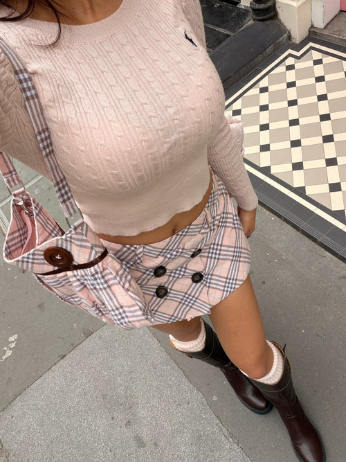 Blair preppy plaid mini skirt in pink by Angel Ruche, photo 2