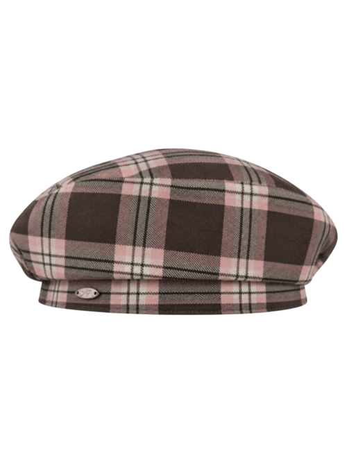 Blair preppy plaid beret in brown, coquette accessory by Angel Ruche