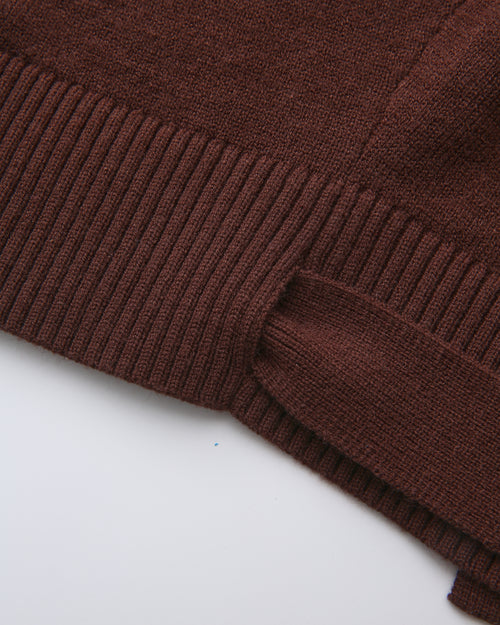 Ballet knit wrap cardigan in brown by Angel Ruche, photo 18
