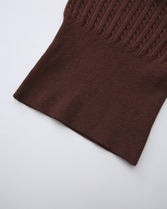 Colette cable knit cami top in brown by Angel Ruche, photo 23