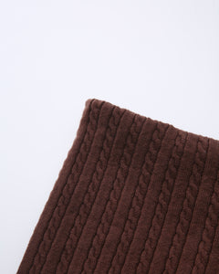 Colette cable knit fold over pants in brown by Angel Ruche, photo 13