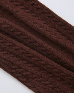 Colette cable knit fold over pants in brown by Angel Ruche, photo 16
