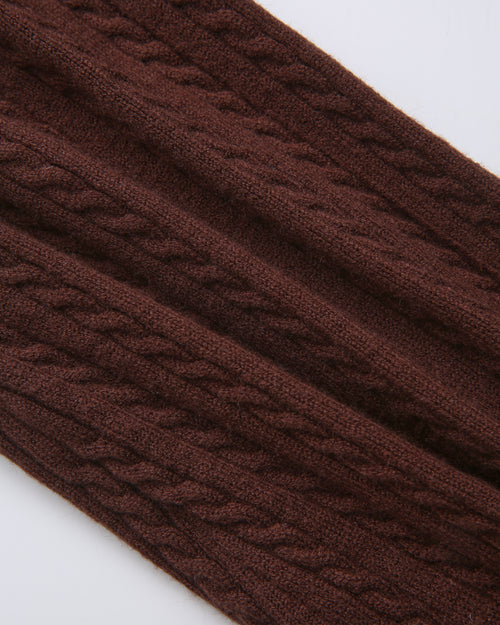 Colette cable knit fold over pants in brown by Angel Ruche, photo 16