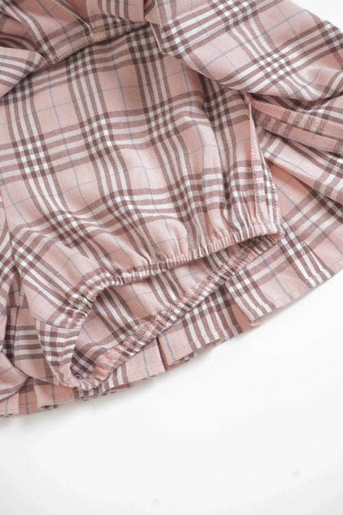 Girly Plaid pleated high rise skirt in pink by Angel Ruche, photo 9