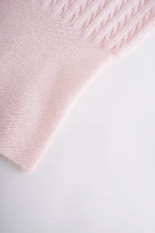 Colette cable knit cami top in soft pink by Angel Ruche, photo 20