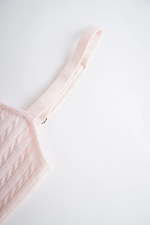 Colette cable knit cami top in soft pink by Angel Ruche, photo 19