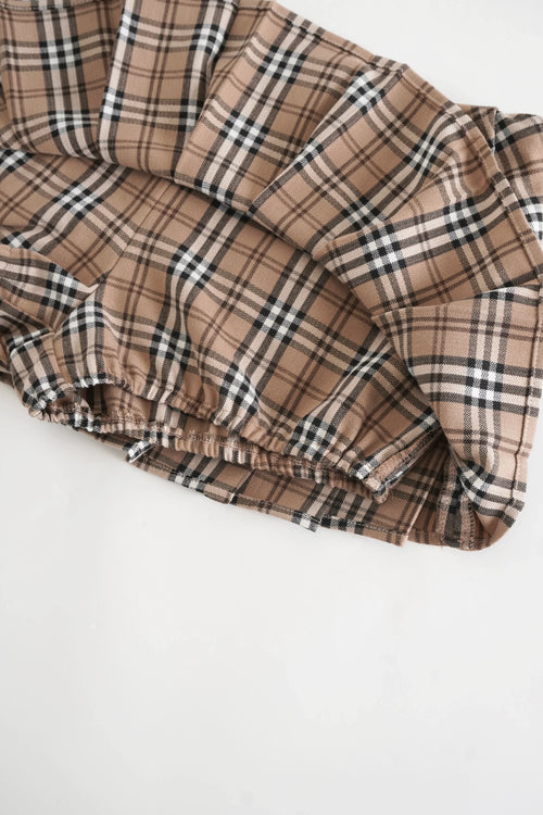Girly Plaid pleated mini skirt in khaki by Angel Ruche, photo 7