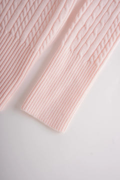 Fur trim Strawberry Milk cable knit cardigan in pink by Angel Ruche, photo 14