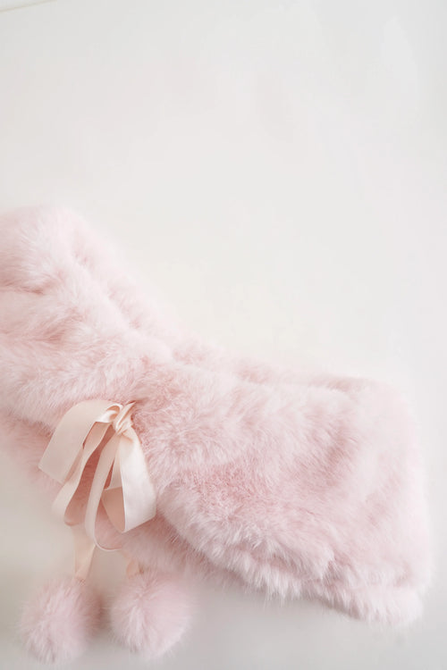 Sugar Pom fur shoulder cape in pink by Angel Ruche, photo 10