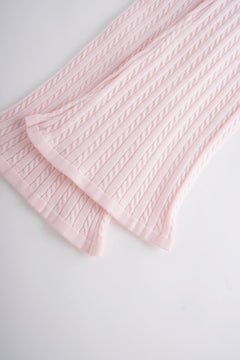 Colette cable knit fold over pants in soft pink by Angel Ruche, photo 10