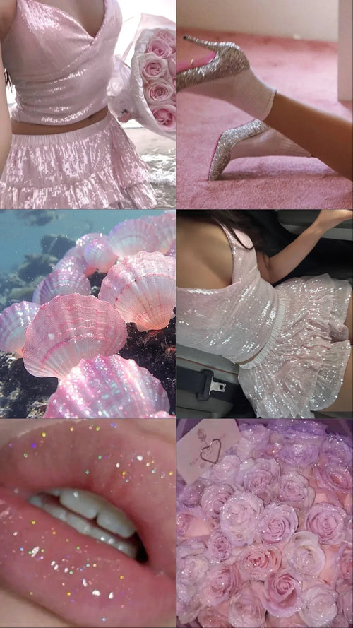 Rosette sequin matching set in pink by Angel Ruche, photo 20