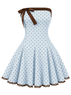 Dolly polka dot dress with petticoat in baby blue, dollette aesthetic by Angel Ruche
