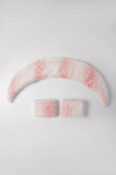 My True Form fawn fur collar and cuff set in pink by Angel Ruche, photo 5