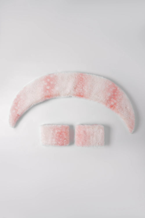 My True Form fawn fur collar and cuff set in pink by Angel Ruche, photo 5