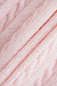 Colette cable knit fold over pants in soft pink by Angel Ruche, photo 9