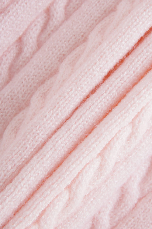Colette cable knit fold over pants in soft pink by Angel Ruche, photo 9