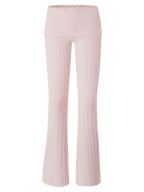 Colette cable knit fold over pants in soft pink, balletcore loungewear by Angel Ruche