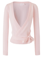 Ballet knit wrap cardigan in pink, balletcore knitwear by Angel Ruche
