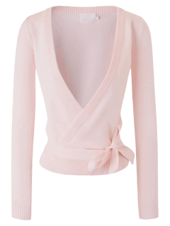 Ballet knit wrap cardigan in pink, balletcore knitwear by Angel Ruche