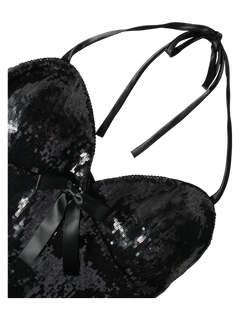 Onyx Fairy Dust sequin matching set in black by Angel Ruche, photo 15
