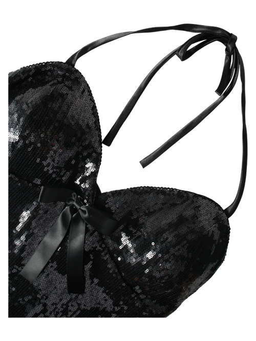 Onyx Fairy Dust sequin matching set in black by Angel Ruche, photo 15