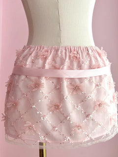 Averie beaded sequin skirt in pink by Angel Ruche, photo 17