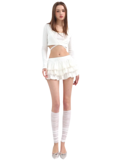 Ballerina Bliss wrap cardigan in cream white by Angel Ruche, photo 3