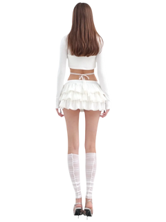 Ballerina Bliss wrap cardigan in cream white by Angel Ruche, photo 4