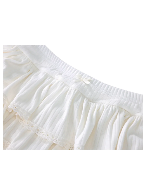 Ballerina Bliss ruffle mini skirt in cream white by Angel Ruche, photo 5