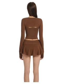 Pilate Princess ruched tube top in brown by Angel Ruche, photo 6