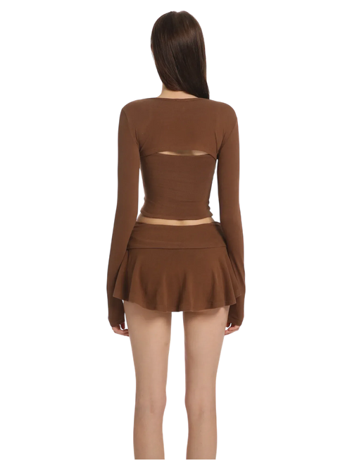 Pilate Princess ruched tube top in brown by Angel Ruche, photo 6