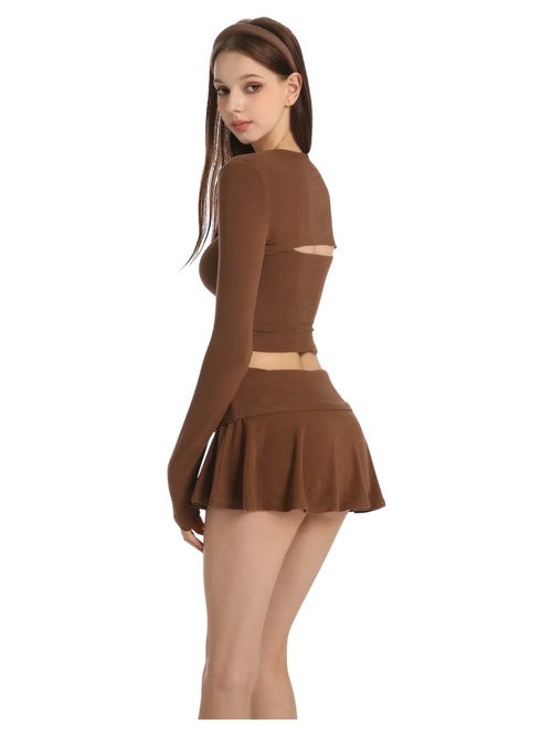 Pilate Princess ruched tube top in brown by Angel Ruche, photo 5