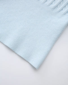 Colette cable knit cami top in ice blue by Angel Ruche, photo 12