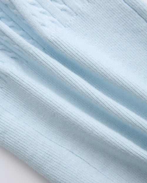Colette cable knit cami top in ice blue by Angel Ruche, photo 14