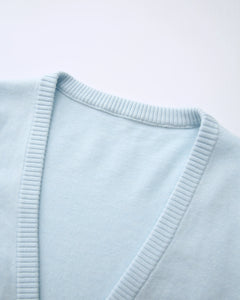 Ballet knit wrap cardigan in ice blue by Angel Ruche, photo 8