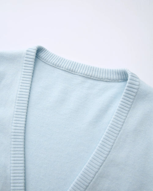 Ballet knit wrap cardigan in ice blue by Angel Ruche, photo 8