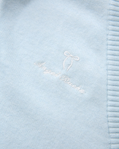 Ballet knit wrap cardigan in ice blue by Angel Ruche, photo 9