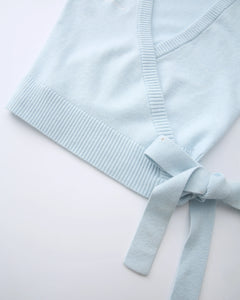 Ballet knit wrap cardigan in ice blue by Angel Ruche, photo 11