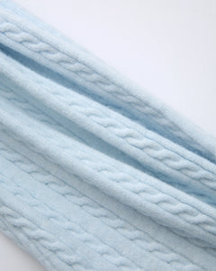 Colette cable knit fold over pants in ice blue by Angel Ruche, photo 15